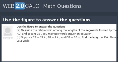 View question - Use the figure to answer the questions