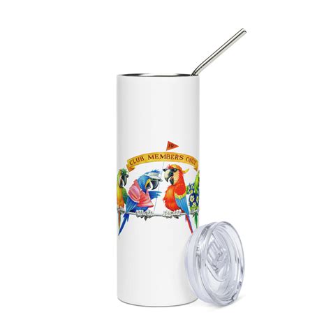 Parrot Party Country Club 20 Ounce Drink Tumbler with Straw Parrothead ...