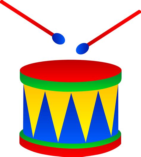 Marching Drum With Drumsticks - Free Clip Art