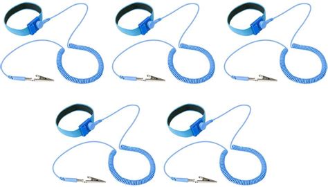 Buy Kingwin Anti Static Wrist Strap 5 Pack Blue, Adjustable ESD Wrist ...