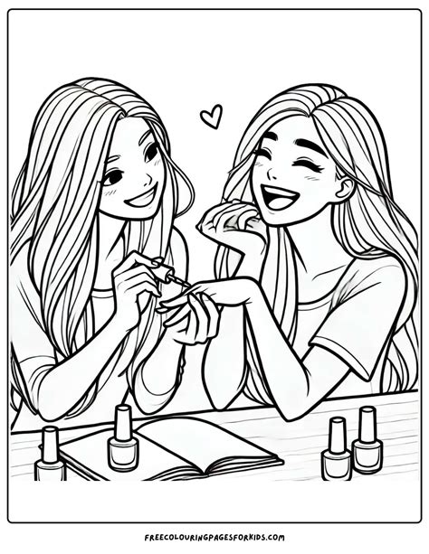 Barbie Nail Salon Coloring Page