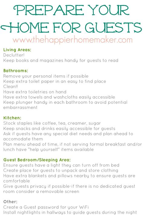How to Prepare for Holiday House Guests and Free Printable Checklist ...