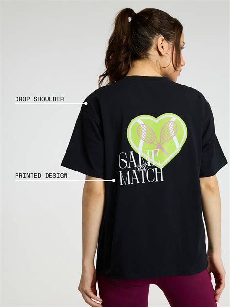 Black Love All Oversized Printed Tee - Women – CAVA Athleisure Pvt Ltd