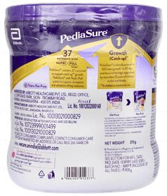 Pediasure Vanilla Flavour Powder Jar 375gm - Uses, Side Effects, Dosage ...