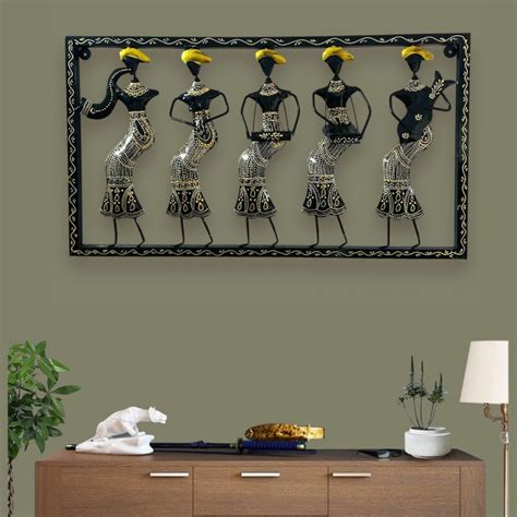 RSN Aesthetic Rustic 5 Musicians Doll Metal Wall Art Frame, Wall Art ...