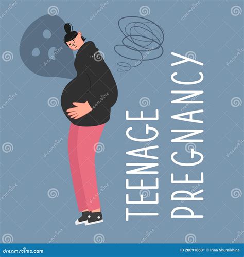 A Pregnant Underage Teenage Girl Is Sad And Does Not Know What To Do. Early Pregnancy And ...