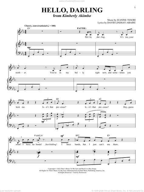 Hello, Darling (from Kimberly Akimbo) sheet music for voice and piano