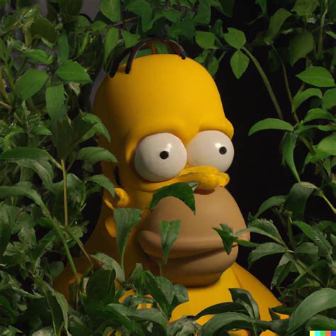 Realistic Homer Simpson hiding in a bush, photorealistic, 4k, real-life ...