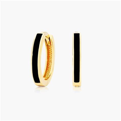 14K Yellow Gold Black Enamel Ring-95231e113y14