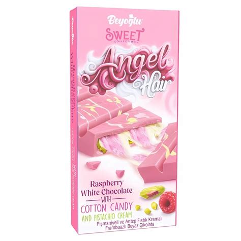 Beyoglu - Angel Hair Raspberry White Chocolate Bar Filled with Candy F ...