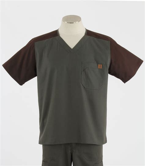 Carhartt Mens Ripstop Scrub Top in Olive | Carhartt scrubs, Mens ...