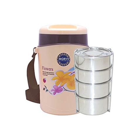 Buy MORVI Plastic Prime Hotline 4 Insulated Office Lunch Box with ...