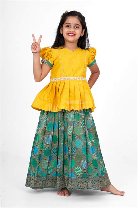 Nesavu Designer Kids Pattu Pavadai | Lehenga | Half Saree | Langa Voni ...