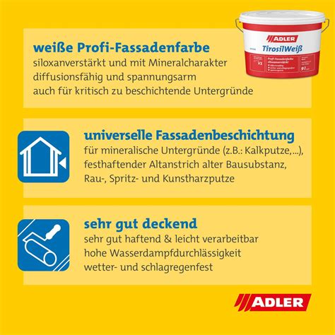 Aviva Tirosil-Weiß - Fassadenfarbe für mineralische Untergründe, Tirosil-Weiß, Weiss, 9l | 9L ...