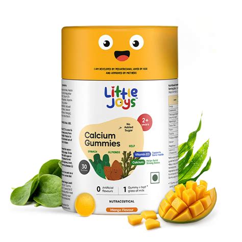 Little Joys Calcium Gummies for Kids (2+ years) With No Sugar Added ...