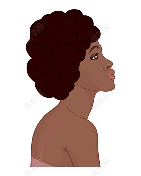 卡通手绘可爱黑人女孩图片素材免费下载 - 觅知网