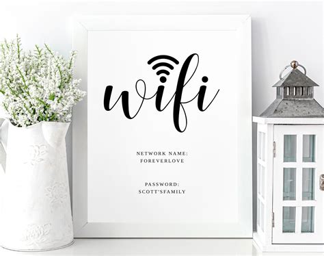 WIFI Password Sign Template | Printable Guest Wi-Fi Signs