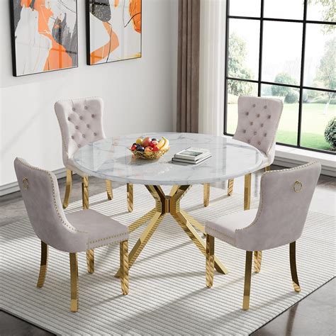 Round Dining Table For 4 Set