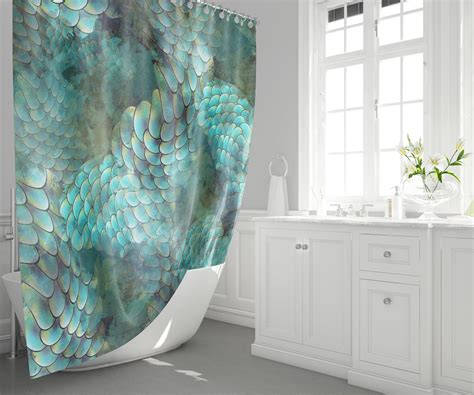 Skull Green Mermaid Waterproof Polyester Shower Curtain And Hooks ...