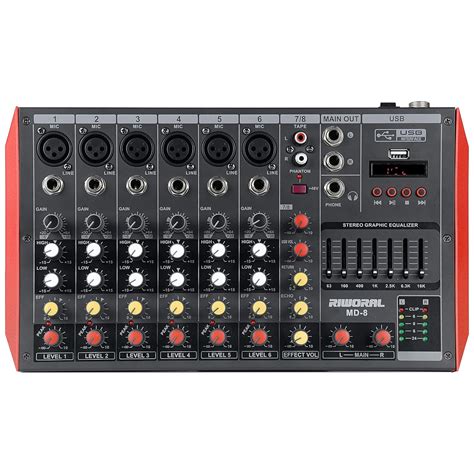 8 Channel Audio Interface Mixer Built In Bluetooth Usb Interface As Mp3 ...