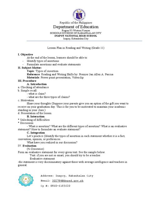 Reading Lesson Plan Example 的图像结果