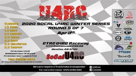 2020 SoCal U4RC Winter Series Round 5, CTRC, Menifee, 11 April 2020 ...