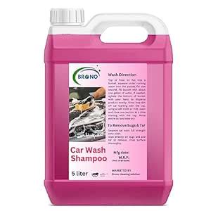 BRONO Car Wash Shampoo Concentrate - 5 Litre (Phosphate free, High foam ...