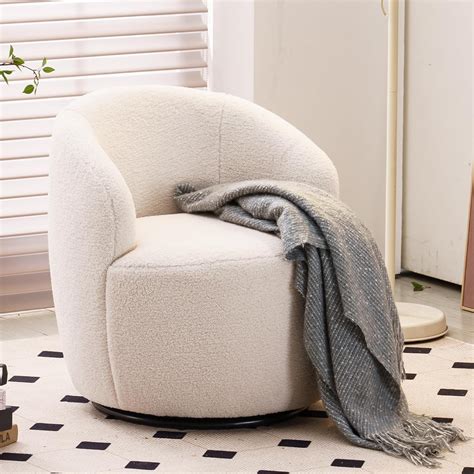 Amazon.com: FOXHUNTER Swivel Barrel Chair, 360° Small Single Sofa ...