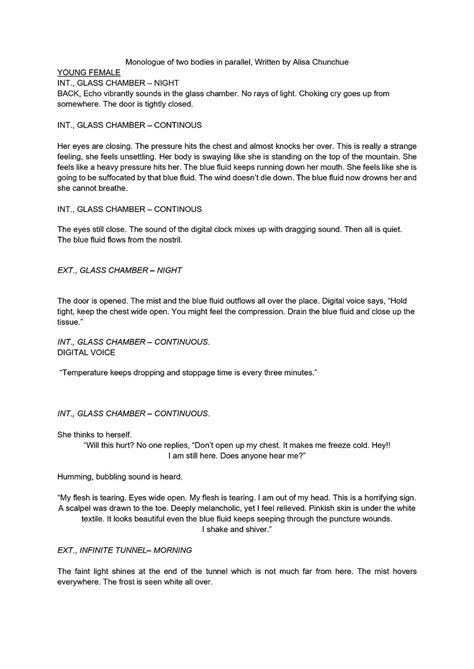 Image result for Next in Line Monologue Script