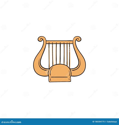 Yellow Lyre Icon - Harp Like String Music Instrument from Ancient ...