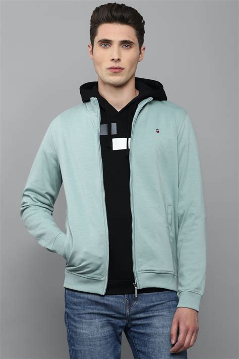 Buy Men Casual Green Solid Sweatshirt Online - 768213 | Louis Philippe