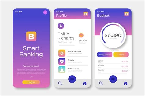 Design de interface de aplicativo bancário | Vetor Grátis