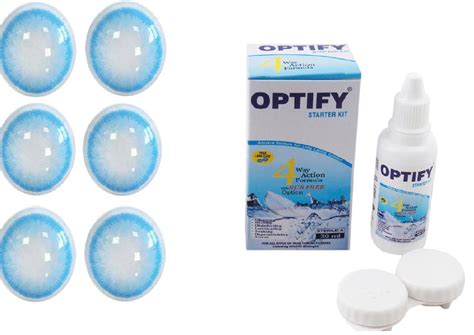 Buy Optify Combo Pack Monthly Color Contact Lenses With Solution (Zero ...