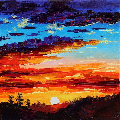 Mountain Sunset Acrylic Painting Tutorial