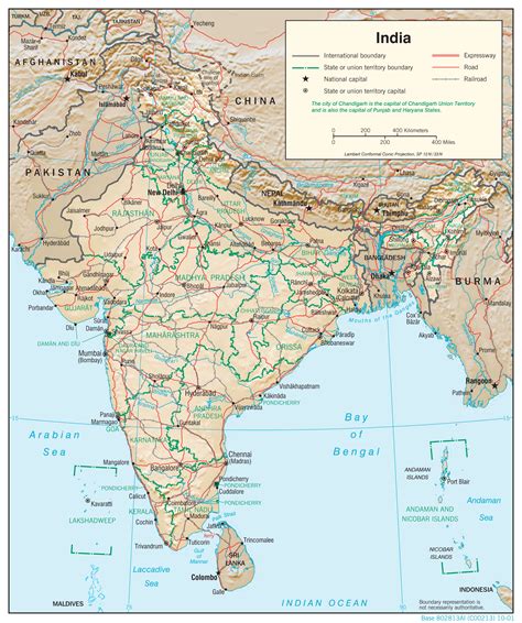 India physio map 2001 - Maps of India