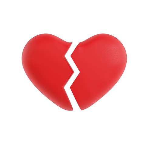 3d Red Broken Heart Emoji 42841766 PNG