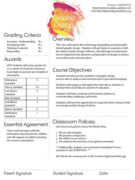 Graphic Design Course Syllabus 的图像结果