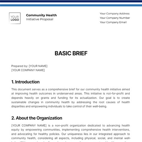 Free Basic Brief Template to Edit Online