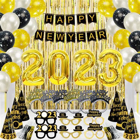 New Years Eve Party Supplies 2023 - Happy New Year Decorations Kit ...