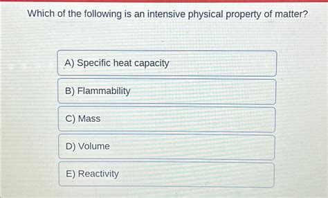 Intensive Physical Property