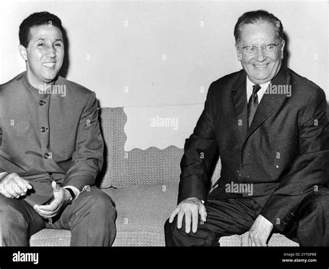 ALGERIAN PRESIDENT AHMED BEN BELLA A B WITH PRESIDENT TITO IN CAIRO ...