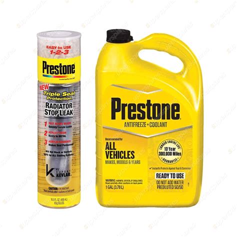 Prestone 488ML Radiator Stop Leak and 3.78L 50/50 Antifreeze Coolant