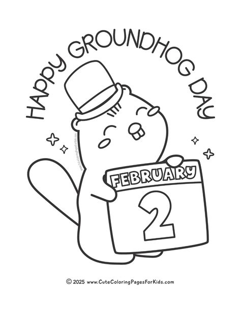 Free Printable Groundhog Day Coloring Pages