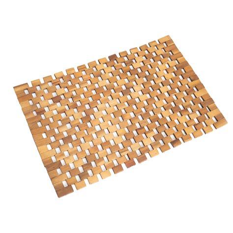 Amazon.com: GREEN ALLUVIUM Acacia Wood Bath Mat - Non Slip Sturdy ...