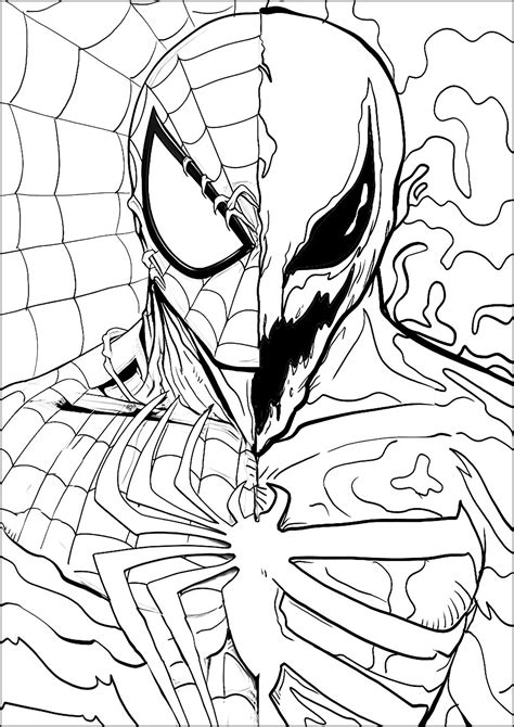 Spidey Venom Coloring Pages