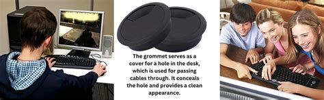 Generic Plastic Computer Desk Table Grommet Wire Cord Cable Hole Cover ...