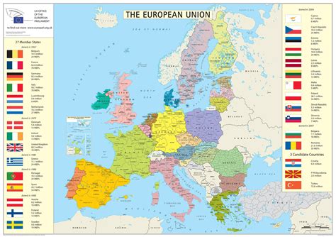 European union member states detailed map. Detailed map of member ...