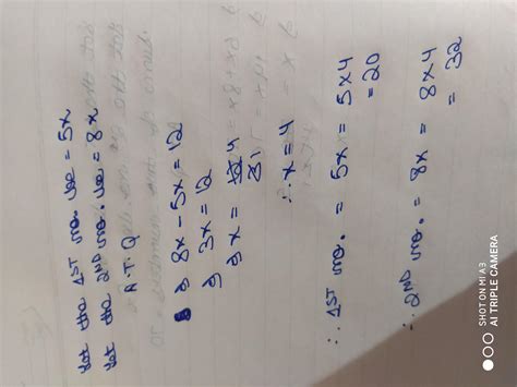 Two numbers are in the ratio 5:8 and their difference is 12. What are ...
