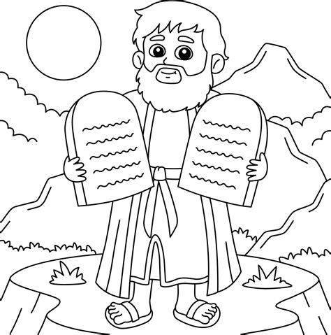 Moses And The 10 Commandments Coloring Sheet