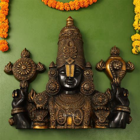 Buy Brass Superfine Lord Venkateshwara Swamy Tirupati Balaji Face Bust ...
